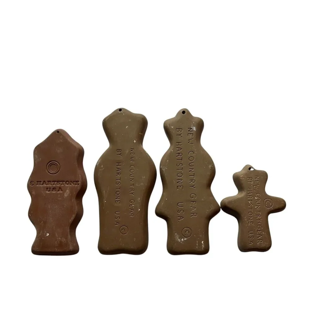 Hartstone Stoneware Cookie Molds Goldilocks Papa Mama Baby Bear Lot of 4‎
